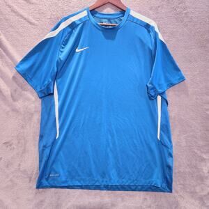 Nike Men's Blue Soccer Football Training Short Sleeve T Shirt Size XL Athletic